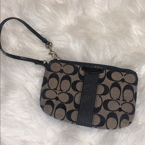 Black Coach Monogram Wristlet